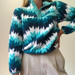 Patagonia pull over, turquoise/blue